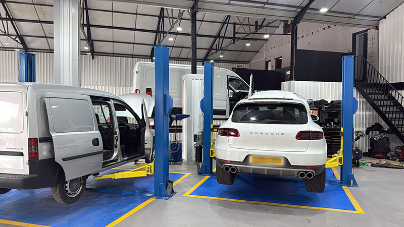 Servicing a Porshe car